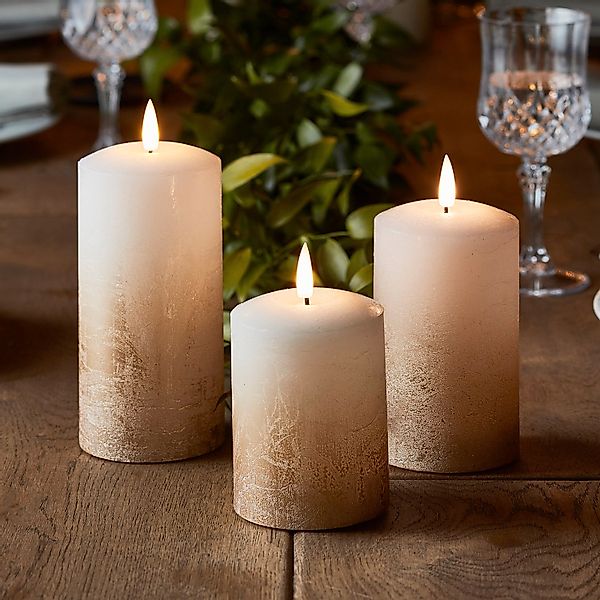 TruGlow® LED Kerzen Echtwachs Trio bronze ombré mit Fernbedienung günstig online kaufen