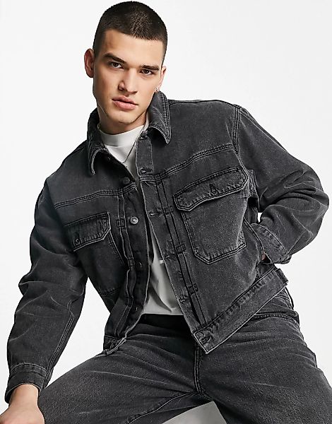 ASOS DESIGN – Jeansjacke im Stil der 90er in verwaschenem Schwarz günstig online kaufen
