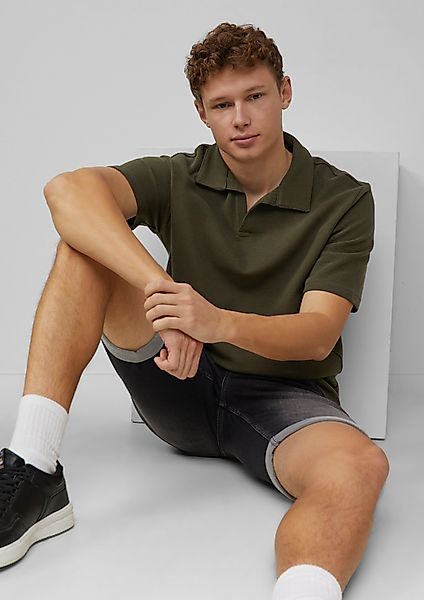 QS Kurzarmshirt T-Shirt mit offenem Polokragen günstig online kaufen