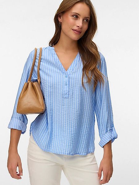 Vero Moda Blusenshirt VMKAJA LS V-NECK FOLD-UP TOP WVN mit Raglan-Ärmeln günstig online kaufen