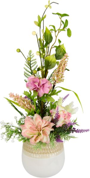 Kunstblume Gesteck aus Hortensien und Dahlien, günstig online kaufen