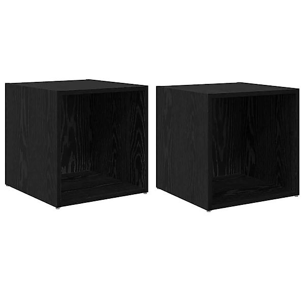 vidaXL TV-Schrankset 2-Tlg Schwarz 37 x 35 x 37,5 cm Holzwerkstoff 875091 günstig online kaufen