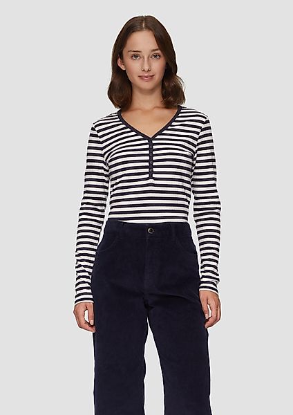s.Oliver Langarmshirt Stretchiges Longsleeve mit Henleyausschnitt günstig online kaufen
