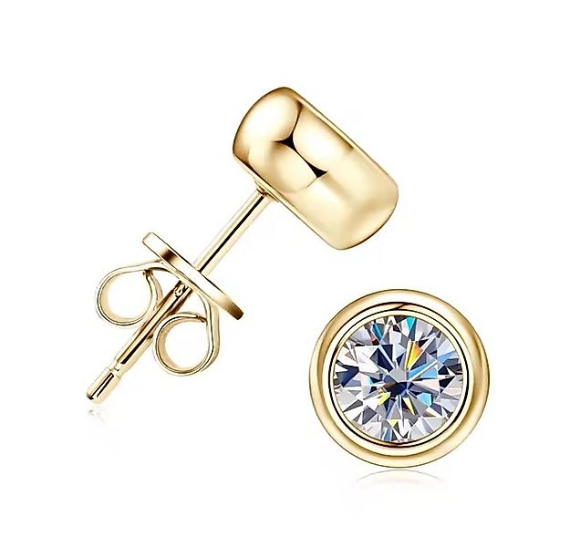 ROUGEMONT Paar Ohrstecker Funkelnde Moissanit Ohrstecker 6,5 mm 1,0ct GRA Z günstig online kaufen