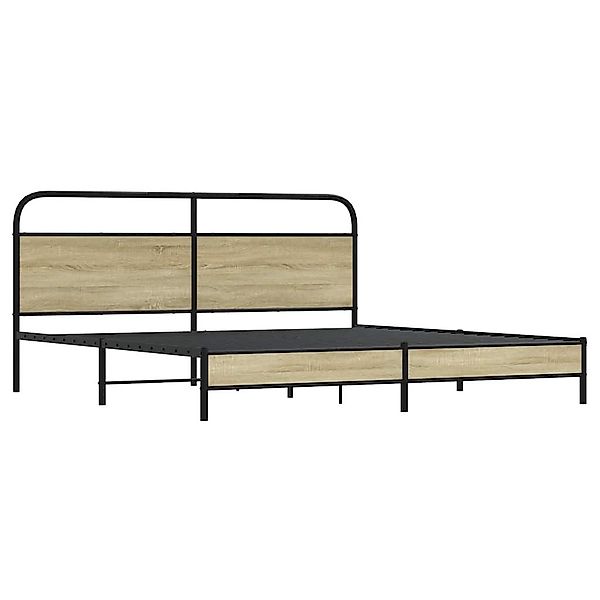 vidaXL Bett Metallbett ohne Matratze Sonoma-Eiche günstig online kaufen