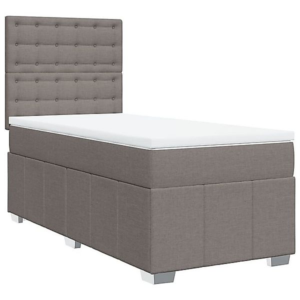 vidaXL Bett Boxspringbett mit Matratze Taupe 90x190 cm Stoff günstig online kaufen