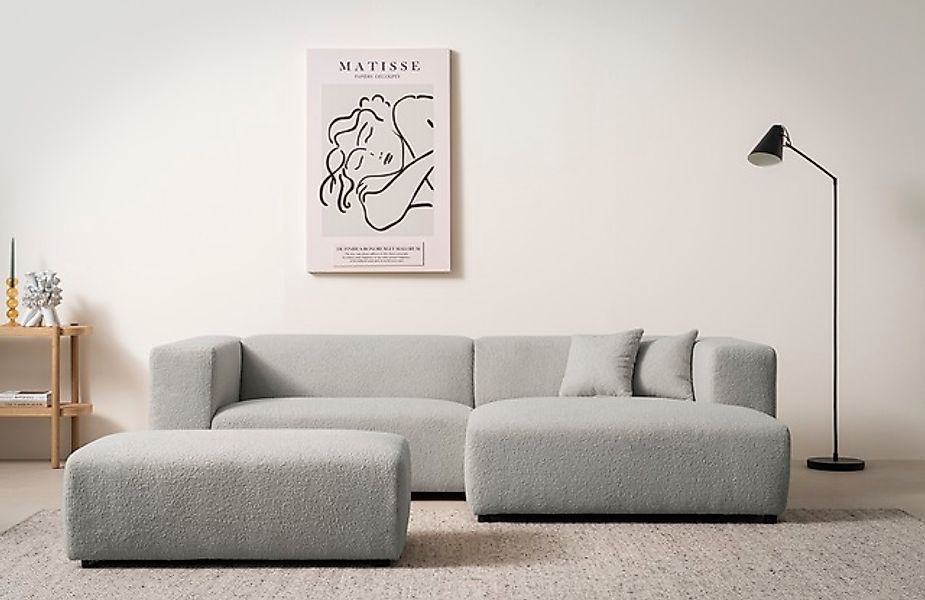andas Polsterecke »BAKELS, Ecksofa-Set mit Hocker, L-Form mit Schlaffunktio günstig online kaufen