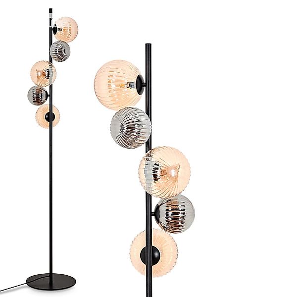 hofstein Stehlampe Stehlampe aus Metall/Riffelglas in günstig online kaufen