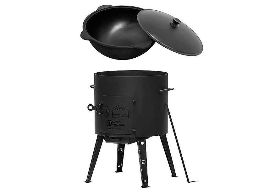 4BIG.fun Feuerstelle Ø44 2mm stahl Utschak Campingofen 16L Kazan Eben, (Uts günstig online kaufen