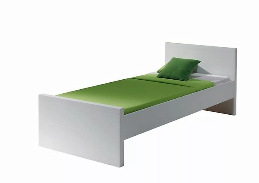 Natur24 Einzelbett Bett Einzelbett Lara MDF Weiß 120x200 cm günstig online kaufen