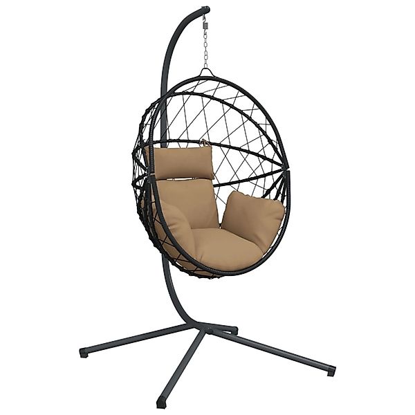 vidaXL Hängesessel Ei-Design mit Ständer Taupe Rattan und Stahl 2100809 günstig online kaufen