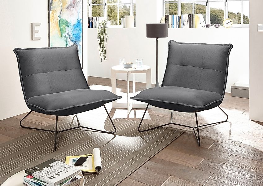 ED EXCITING DESIGN Sessel »Vico« mit Design-Gestell aus schwarzem Metall, i günstig online kaufen