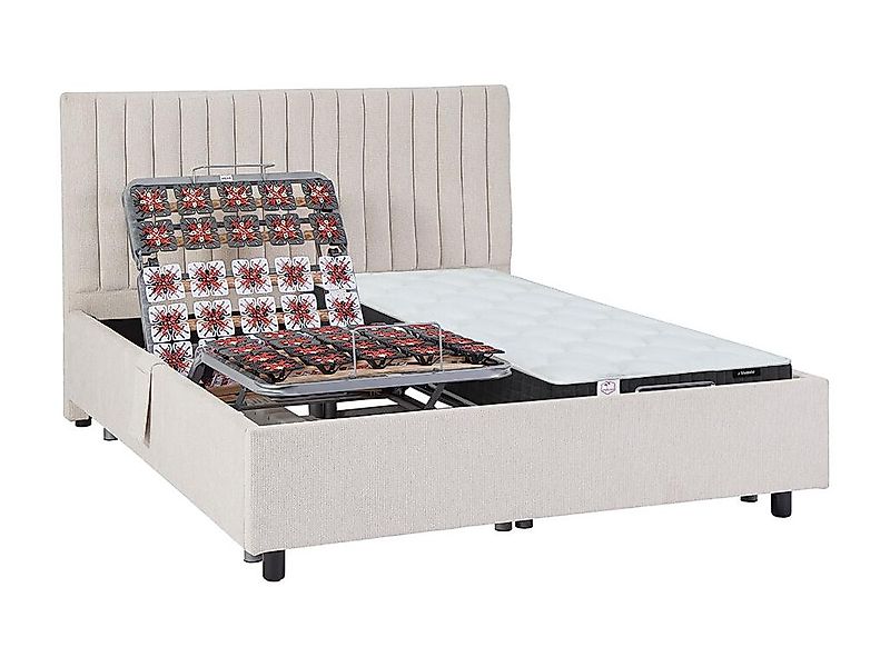 Dekoratives Bett mit elektrischer Relaxfunktion mit Tellern + Taschenfederk günstig online kaufen