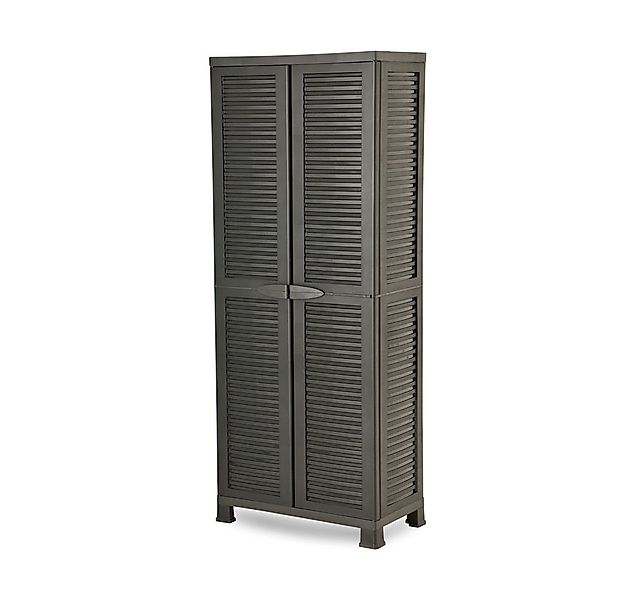 Kreher Mehrzweckschrank 'STAR' aus Kunststoff mit 3 Einlegeböden in Schwarz günstig online kaufen