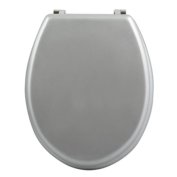 MSV WC-Sitz Cleo MDF 45 cm x 37 cm x 5,6 cm Silber günstig online kaufen