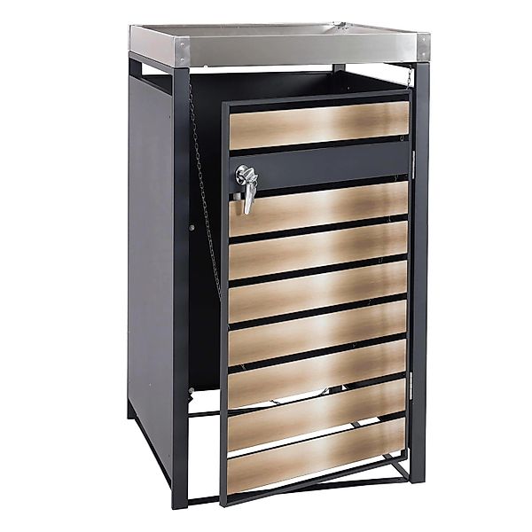 PROREGAL Mülltonnenbox 1er Mit Pflanzkasten 125x68x80cm Anthrazit Gold Erwe günstig online kaufen