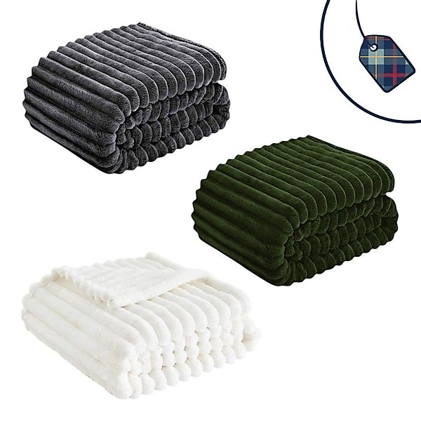Wohndecke Premium Kuscheldecke in Cord Optik günstig online kaufen