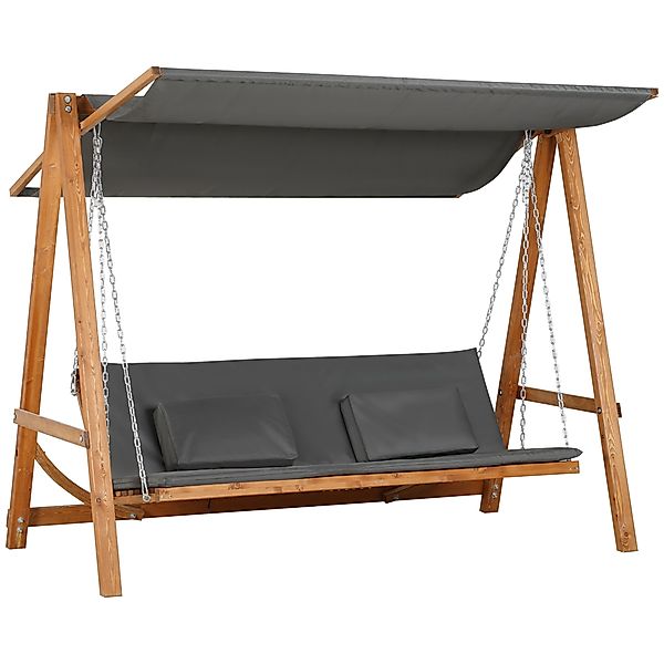 Outsunny 2-Sitzer Hollywoodschaukel mit Bettfunktion, Gartenschaukel mit Da günstig online kaufen