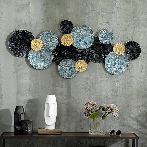 HOMCOM 3D Wandbild Metallbild Wandskulptur moderne Wohnzimmerkunst 121x53cm günstig online kaufen