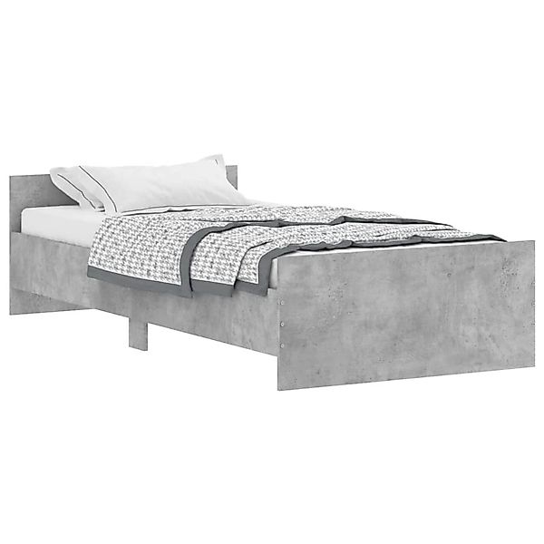 vidaXL Bettgestell, Bettrahmen Betongrau 100x200 cm Holzwerkstoff günstig online kaufen
