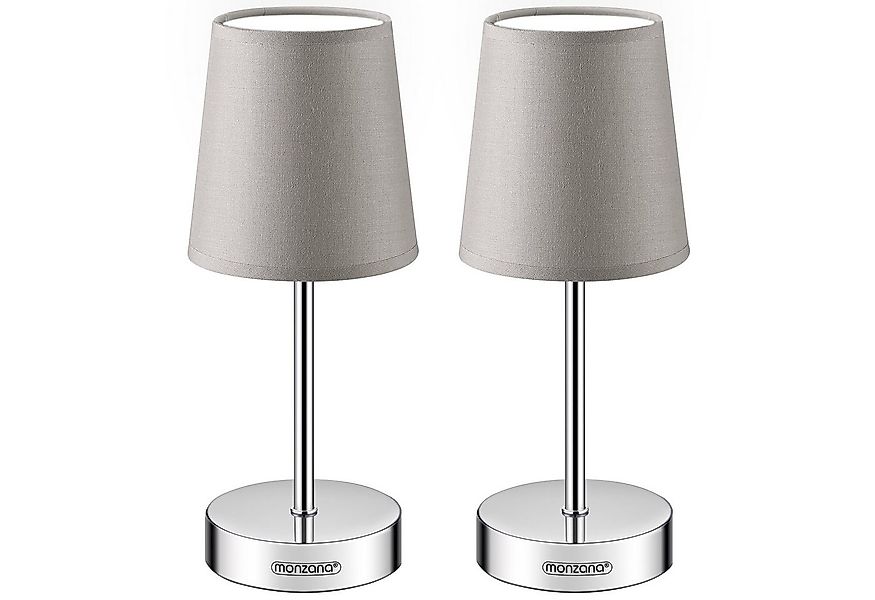 monzana Tischleuchte Lumiere, Taupe 2er Set, 2er Set 32 cm Stoffschirm E14 günstig online kaufen
