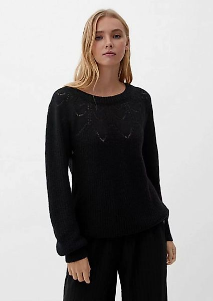 QS Strickpullover Pullover mit Ajourmuster günstig online kaufen