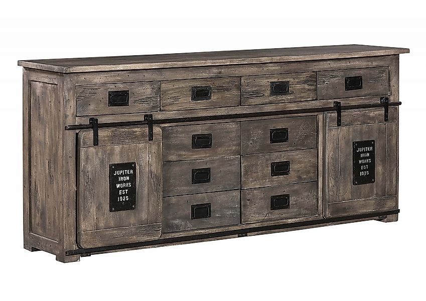 Massivmoebel24 Sideboard (Mango 200x45x90 grau lackiert günstig online kaufen