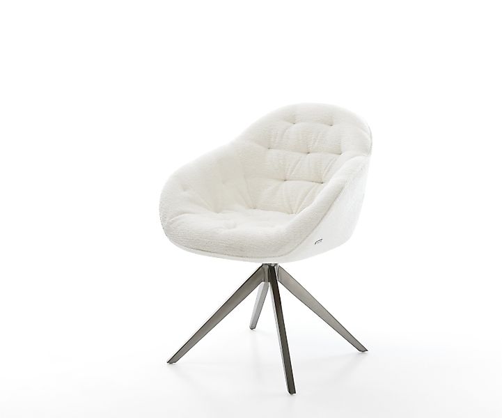 Drehstuhl Gaio-Flex Bouclé Soft Beige Kreuzgestell breit Graphit 360° drehb günstig online kaufen