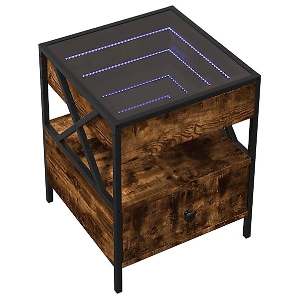 vidaXL Nachttisch Nachttisch mit Infinity-LED Räuchereiche günstig online kaufen