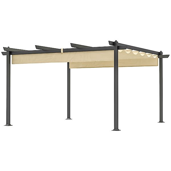 Outsunny Pergola ca. 4x4m Garten Pavillon, Terrassendachung aus Aluminium, günstig online kaufen