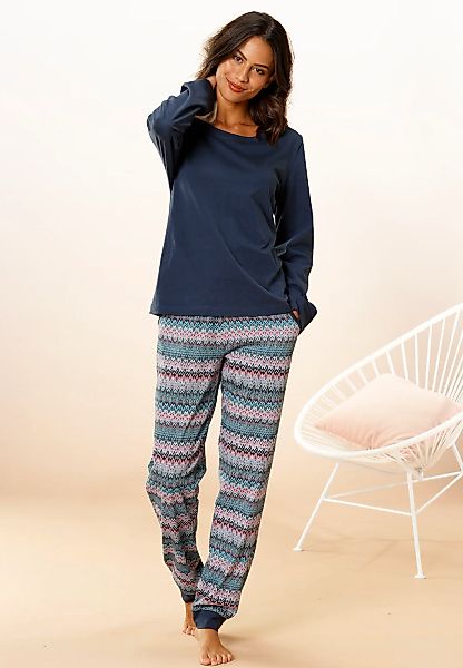 Vivance Dreams Pyjama 2 Stk. tlg., mit buntem Zick-Zack-Muster günstig online kaufen