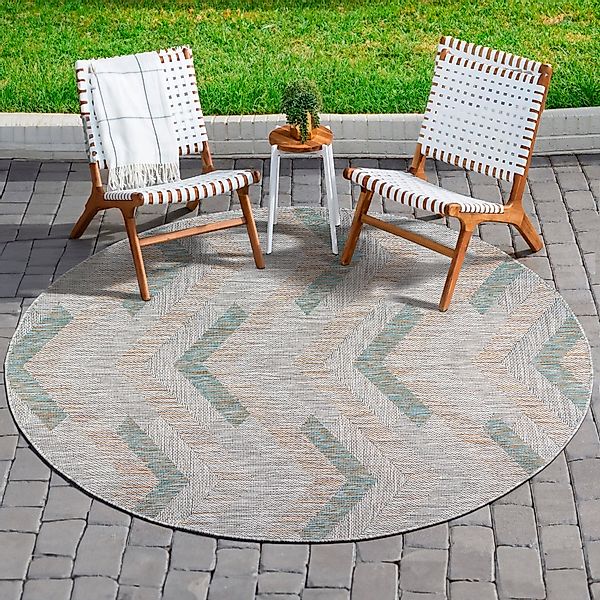 Sanat Teppich »Melissa 8004«, rund, 10 mm Höhe, Kurzflor, In -und Outdoor g günstig online kaufen
