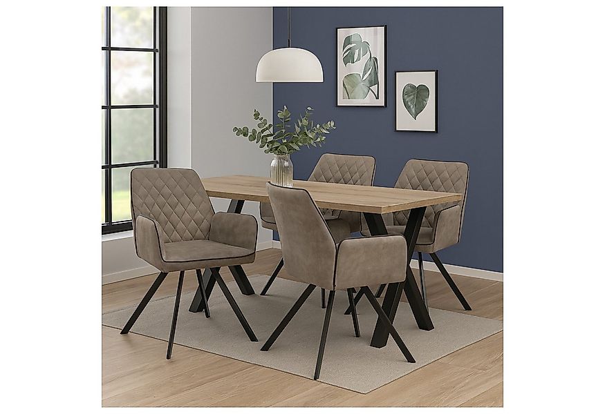 HTI-Living Polsterstuhl Esszimmerstuhl Tumalo Braun 2er-Set (Set, 2 St), Es günstig online kaufen