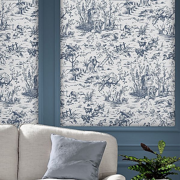 LAURA ASHLEY Vliestapete »Toile de Jouy«, 10mx52cm günstig online kaufen