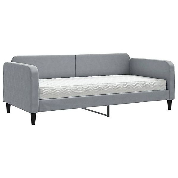 vidaXL Gästebett Gästebett Tagesbett mit Matratze Hellgrau 90x200 cm Stoff günstig online kaufen