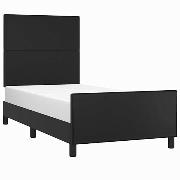 vidaXL Bettgestell mit Kopfteil Schwarz 90x190 cm Kunstleder Modell 1135865 günstig online kaufen