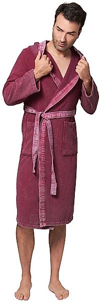 Lasa Home Unisex-Bademantel, Baumwolle, Kapuze, Gürtel, Stone wasehd günstig online kaufen