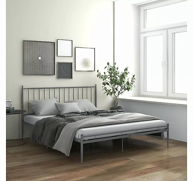 furnicato Bett Grau Metall 140x200 cm günstig online kaufen