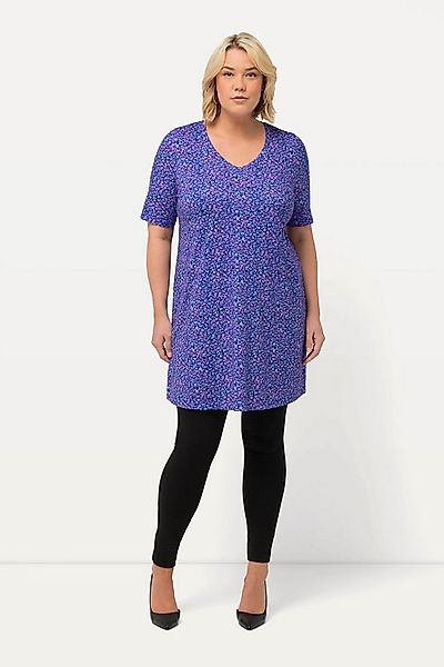 Ulla Popken Longshirt Longshirt bedruckt A-Linie V-Ausschnitt Halbarm günstig online kaufen