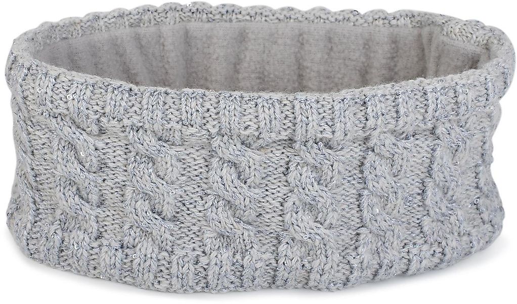 styleBREAKER Stirnband Strick Stirnband Zopfmuster Pailletten günstig online kaufen