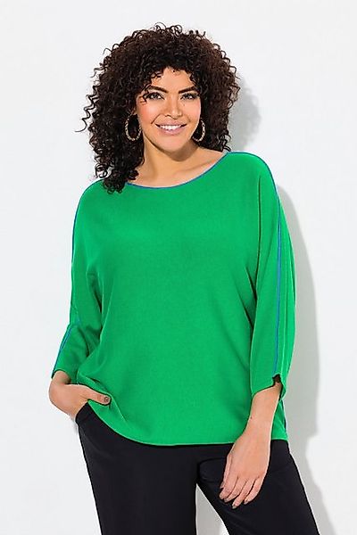 Ulla Popken Strickpullover Pullover Piping U-Boot-Ausschnitt 3/4-Arm günstig online kaufen