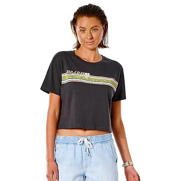 Rip Curl Twin Fin Revival Crop Kurzärmeliges T-shirt M Washed Black günstig online kaufen