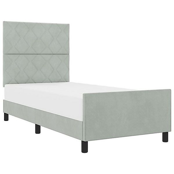 vidaXL Bett Bettgestell Hellgrau 90x200 cm Samt (1-tlg) günstig online kaufen