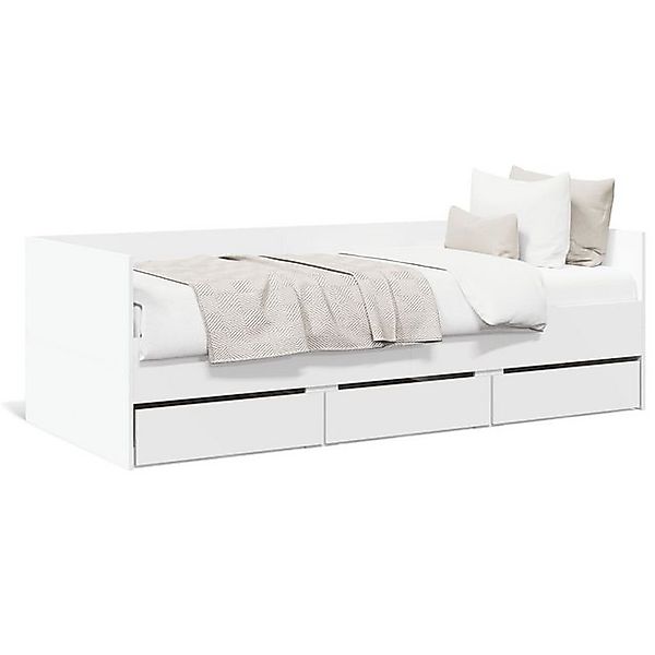 vidaXL Bett, Tagesbett mit Schubladen Weiß 90x190 cm Holzwerkstoff günstig online kaufen