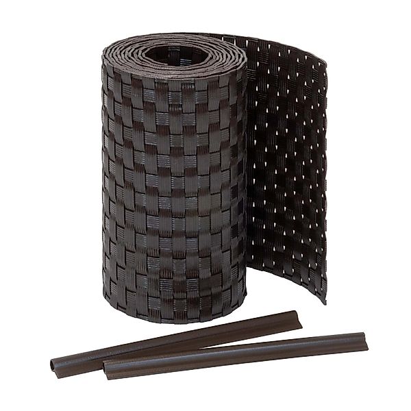 Jardinion Sichtschutzstreifen 250cm x 19cm x 2,4mm Dunkelbraun inkl. Clips günstig online kaufen