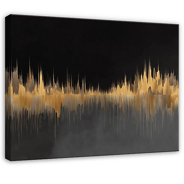 Wallarena Leinwandbild Abstrakt Gold Schwarz Grau günstig online kaufen