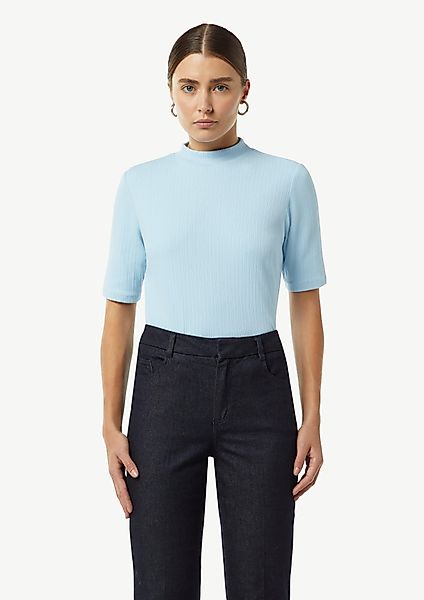 Comma Kurzarmshirt Geripptes T-Shirt im Slim günstig online kaufen