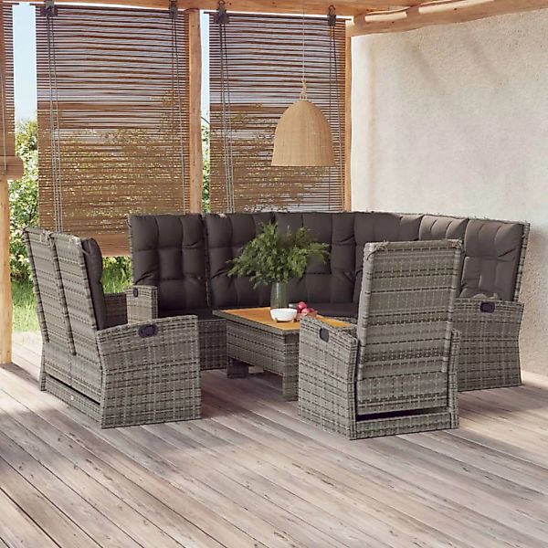 Vidaxl 4-tlg. Garten-lounge-set Mit Kissen Schwarz Poly Rattan günstig online kaufen