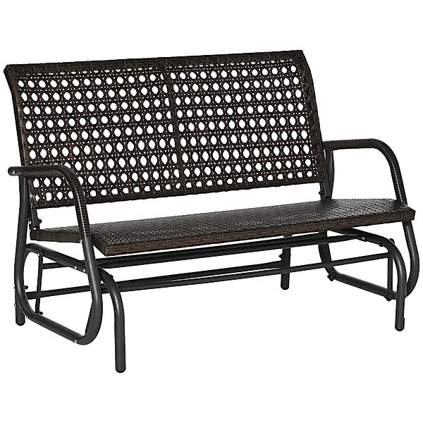 Outsunny Polyrattan Schaukelbank 2-Sitzer mit Rückenlehne günstig online kaufen