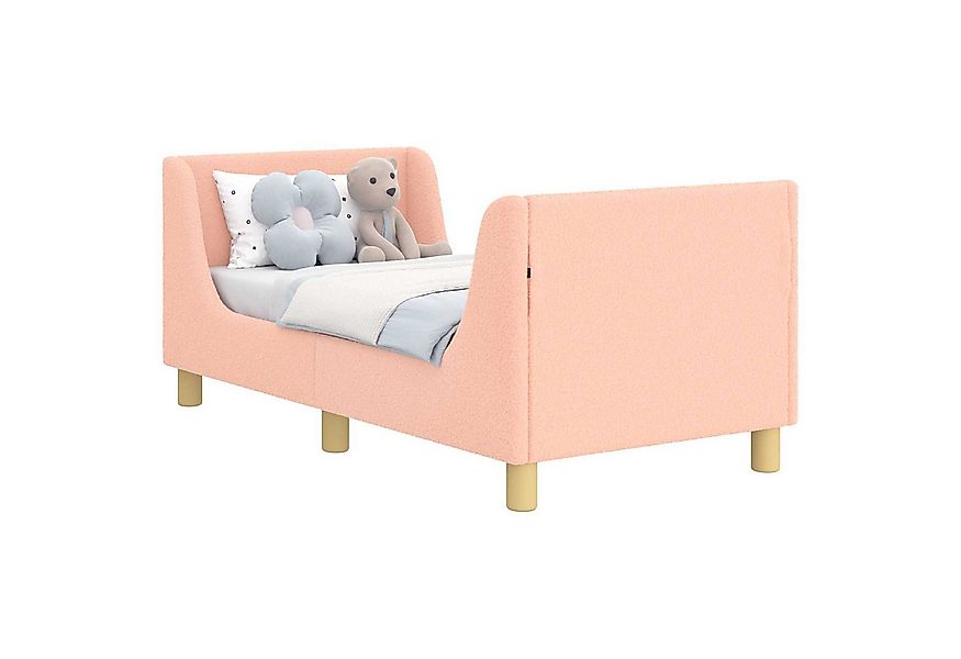 vidaXL Bett Kinderbettgestell mit Kopfteil Rosa 70 x 140 cm Schafstoff (1-t günstig online kaufen